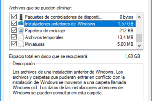 Cómo liberar espacio eliminando archivos de actualización antiguos
